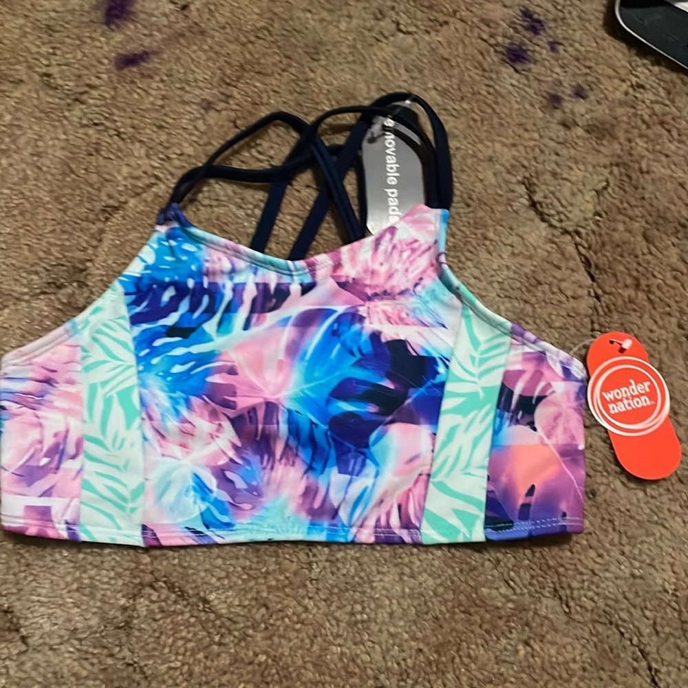 wonder nation tropical bikini top